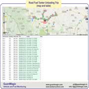 Fuel Tanker "Unloading Trip". Map and Table.